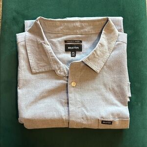 BRIXTON XL standard fit charter short sleeve casual chambray shirt